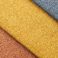 Tissu d'ameublement 100% polyester teint en fil, respirant, imperméable, aspect lin, pour canapé et textile de maison