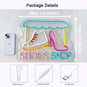 Letreros LED de Neón para Tienda de Zapatos, Regulables, Alimentados por USB, Luz Ambiental, Decoración para Escaparates, Luz Indicadora de Calle, Personalizables - Product Image 1