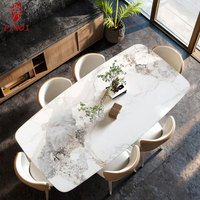 Table de Salle à Manger Complète en Pierre Frittée Abordable, 6 Places, Meubles Chinois, 4 ou 6 Places, Mobilier de Cuisine, Designs pour Restaurants