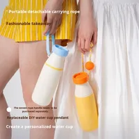 Bouteille d'eau en acier inoxydable personnalisée avec logo, 520 ml, double paroi isolée, avec couvercle et paille, portable pour les sports de plein air, la salle de sport, la randonnée