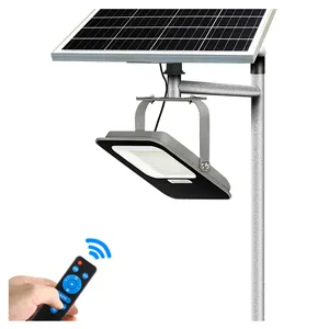 KCD Commercial Jardim Branco Quente Ao Ar Livre Alta Lumen 60w 200w Projetor Outdoor Solar LED Flood Light IP67 Com Controle Remoto