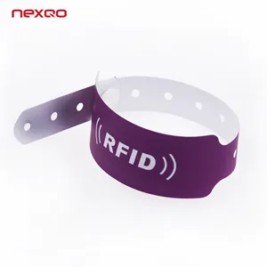 Bracelete impermeável descartável personalizado do punho 13.56Mhz NFC do PVC do punho do controle de acesso do RFID para o evento