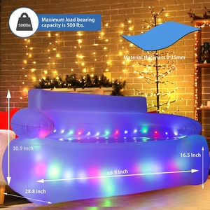 Canapé <span class=keywords><strong>gonflable</strong></span> à LED Chaise longue éclairée avec pompe à air intégrée Adultes Enfants Camping Maison <span class=keywords><strong>Piscine</strong></span> Salles de jeux - Product Image 2