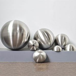 Sphère creuse en acier inoxydable de taille complète, finition mate brossée - Product Image 1