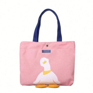 Custom <b>Printed</b> Cotton Daily Tote Bag for Women Striped Reusable Grocery Shopping with Pocket Beach Bag - Product Image 2