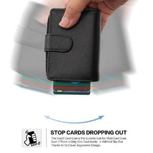 ארנק כרטיס ביקור מקצועי רזה שם כרטיס מחזיק ארנק עם סגירת מגנטיות עם תיק עור קופץ - Product Image 4