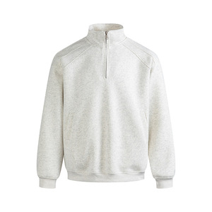 L8017 <b>Men's</b> Essential Half <b>Zip</b> Stand Collar Sweatshirt Custom Relaxed Fit Comfortable Drop Sleeve <b>Quarter</b> <b>Zip</b> Plain Winter - Product Image 2