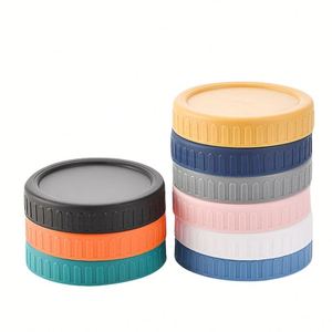 Vente en gros de couvercles en plastique colorés épaissis anti-fuite de 70 mm et 86 mm pour bocaux Mason à large ouverture et à ouverture standard, bouchons de rangement en plastique pour Mason - Product Image 1