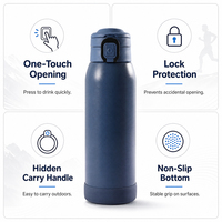 Bouteille d'eau isotherme en acier inoxydable avec paille pour le sport et les voyages, sans BPA, 26 oz, Angel Food Cake