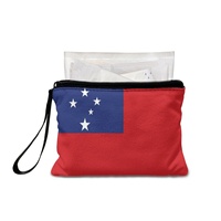 Porte-monnaie en polyester à impression numérique du drapeau national de Samoa, petit porte-monnaie de mode pour souvenirs, vente en gros
