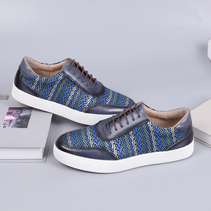 Zapatos Náuticos de Hombre de Cuero Genuino con Cordones, Colores Mixtos, Punta Redonda, Transpirables, para Todas las Estaciones, Suela de Goma, Entresuela de EVA - Product Image 2