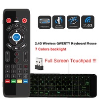 Keyboard Mouse Udara Nirkabel 2.4G OEM Grosir dengan Gyro, IR Learning, dan Lampu Latar untuk TV Box, PC, Laptop