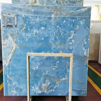 Mur en pierre naturelle Blue Onxy Feuilles de marbre naturel Marbre Grande dalle Carreaux de marbre Planchers