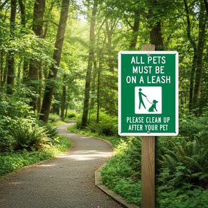 Cartello Personalizzato 10*14 Pollici 'Tutti gli Animali Domestici Devono Essere Guinzigliati, Si Prega di Pulire Dopo il Vostro Animale' Resistente alle Intemperie - Product Image 5