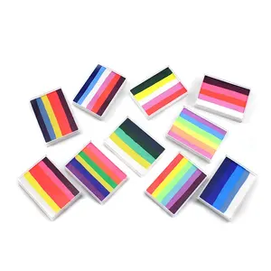 Pintura Profesional de <span class=keywords><strong>Acuarela</strong></span> para Cara y Cuerpo, Kits de Pintura Facial para Niños, Suministros de Arte, Pintura Facial con Diseño de Bandera <span class=keywords><strong>Arcoíris</strong></span> - Product Image 2