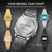 Montre numérique de sport de luxe pour femme avec logo personnalisé, 20 mm, alarme, forme carrée rétro, bracelet en acier inoxydable, petite taille, dorée, étanche