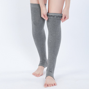 Nouvelles chaussettes respirantes en coton tissé au-dessus du genou, sans pieds, pour <span class=keywords><strong>femme</strong></span>, longues jambières pour la danse, le yoga et le ballet - Product Image 1