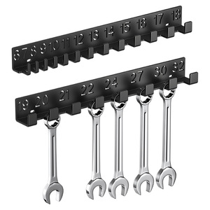 Digital Wrench Organizer Wall Mounted Carbon Steel <b>Tool</b> Rack Garage Storage With <b>Hooks</b> For Workshop Use - Product Image 5