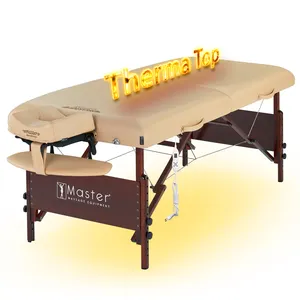 Master Massage 30" DEL RAY Luxury Heating Thermal Portable Folding Lightweight Wooden Foldable Portable Tattoo Table Lash Bed