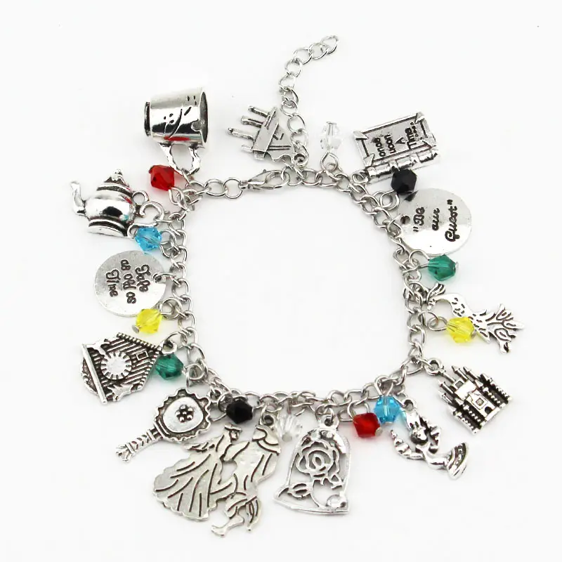 Beauty and the Beast Cup Kettle Beast Prince and Belle Charm Bracelets