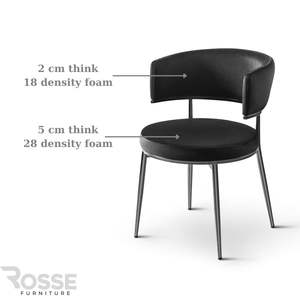 Silla de comedor moderna minimalista de metal tapizada para el hogar, oficina, villa, cafetería - Product Image 4