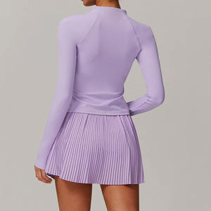 Faldas plisadas para correr para mujer, sujetador de gimnasio, Chaquetas deportivas ajustadas de manga larga, 3 uds., ropa atlética, conjuntos de faldas de tenis y Golf para Fitness - Product Image 2