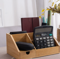 Boîte de rangement en bambou et en bois pour bureau, boîte de rangement en bois pour cosmétiques, boîte de rangement en bois massif pour télécommande de salon