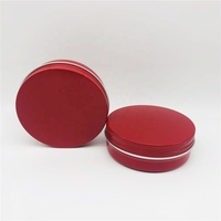 Pot en aluminium rond rouge de 120 ml (4 oz) pour huile à barbe, cire capillaire, crème de soin de la peau, prix d'usine