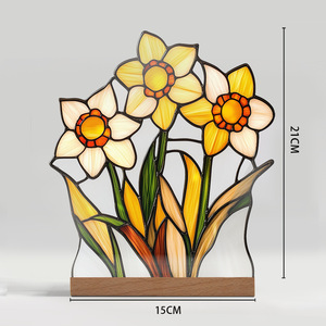 Floral Transparent Acrylique Petite Fleur Fraîche Vague <span class=keywords><strong>Oiseau</strong></span> <span class=keywords><strong>Peint</strong></span> Maison Décoratif Knick-Knacks Ornements De Bureau Chambre Stickers - Product Image 6