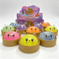 Jouet Squishy Mystère Arc-en-ciel en forme de Boulette Scintillante avec Boîte Surprise, Doux à Presser, Sensoriel, Anti-stress, Cadeaux