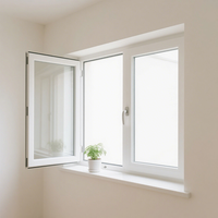 Las ventanas abatibles modernas de PVC con doble acristalamiento y las ventanas abatibles de acero y plástico son populares