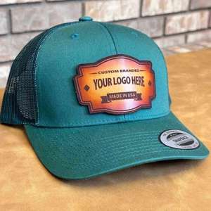 Embroidery Animal Hunting Leather Patch Custom Logo 6 Panel Mesh Snapback Gorras Richardson 112 Trucker Hats <b>Caps</b> - Product Image 3