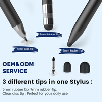 Stylet Capacitif Universel 3-en-1 pour Dessin et Écriture, Stylet Tactile en Métal pour Écran, Crayon Stylus pour Ordinateur Portable