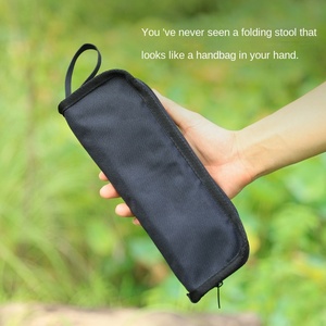 Ultra-Light Aluminum <b>Mini</b> Pocket Camping Stool with Carry <b>Bag</b> Oxford Fabric Folding Seat Weighing Only - Product Image 2