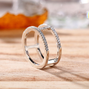 Anello Geometrico a Doppio Strato, Stile Minimalista per Coppie, Gioiello da Dito per Donna, Uso Quotidiano - Product Image 3
