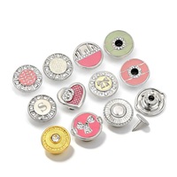 Boutons en métal avec strass Glory Button Factory, boutons en zamac pour veste, vêtements, denim, logo personnalisé, boutons et rivets pour jeans pour femmes