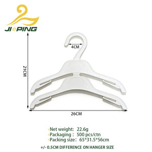 Cintres en plastique à 2 niveaux pour enfants, cintres <span class=keywords><strong>double</strong></span> couche antidérapants pour vêtements d'enfants, organisation du placard de bébé - Product Image 4