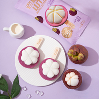 Glace à l'italienne en forme de mangoustan, coque violette, cœur crémeux velouté, 90g, Halal, OEM, dessert surgelé, directement de l'usine