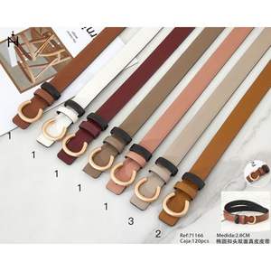 Cintura in Vera Pelle a Doppio Lato con Fibbia Ovale da 2,8 cm, Reversibile in Pelle Bovina, Accessorio Casual alla Moda per Uomo e Donna - Product Image 1