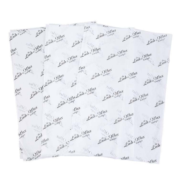 Semi Transparent White Packaging Paper with Black Custom Printing for Beauty Cosmetics Retail Product Wrapping