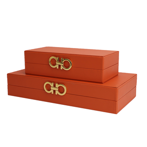 Accessori per la decorazione dell'arredamento per la casa nordica scatole Decorative moderne in pelle di legno scatola portaoggetti per gioielli - Product Image 4