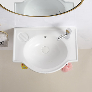 Lavabo de pedestal de cerámica Chaozhou, rectangular, de un solo orificio, fácil de limpiar, con acabado brillante, para baño, espacio pequeño - Product Image 5