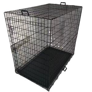 <span class=keywords><strong>Cage</strong></span> pour chien à porte unique 3 loquets <span class=keywords><strong>Cage</strong></span> pour chien à ligne pliante centrale en métal avec pieds en caoutchouc séparateurs et couvercle de caisse 3 poignées - Product Image 2