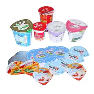 Customized 38mic Thick Die Cut Embossed Aluminum Foil Easy Open Lid For Yogurt For Food Use Durable Metal Foil