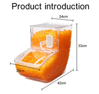 Bac de rangement XL pour céréales, noix, conteneur de rangement en plastique, boîte transparente, bac à bonbons en vrac avec pelle