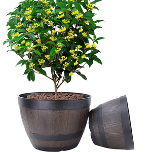 Macetas de <span class=keywords><strong>madera</strong></span> de imitación para el hogar, plantas suculentas de resina de estilo retro para sala de estar, plantas verdes, hojas de dinero, árboles, orquídeas, jardín - Product Image 6