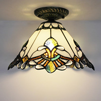 Plafonnier Tiffany en fer rétro européen à LED et cristal, blanc chaud, pour chambre, bureau, bar, café, couloir, hall, ambiance chaleureuse et romantique, économe en énergie