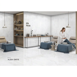 Azulejos de porcelana brillante Oyster Serpentine Desert Onyx de 80x160cm, colección de lujo para pisos y paredes - Product Image 6