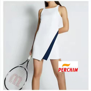 <span class=keywords><strong>Vestido</strong></span> de paleta de diseño personalizado, ropa de tenis, ropa deportiva para <span class=keywords><strong>mujer</strong></span>, <span class=keywords><strong>vestido</strong></span> de tenis de talla grande de una pieza con bolsillos y pantalones cortos - Product Image 5