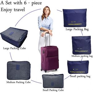 6 Pcs Polyester Compression Luggage Organizers Bag for Travel Personal Packing Cubes Wholesale Travel Bag Organizer <b>Sets</b> - Product Image 6